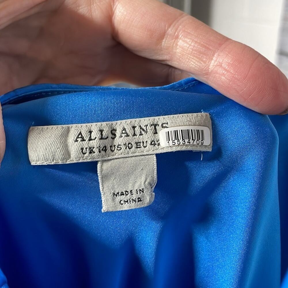 All Saints Alexia Isabella Dress Blue US 10 - Picture 10 of 11
